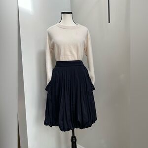 Vintage  2006 Alexander McQueen 100 % Silk Navy Tulip Skirt Size 42